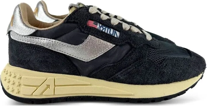 Autry 'Reelwind' Low Sneakers In Black Nylon And Suede