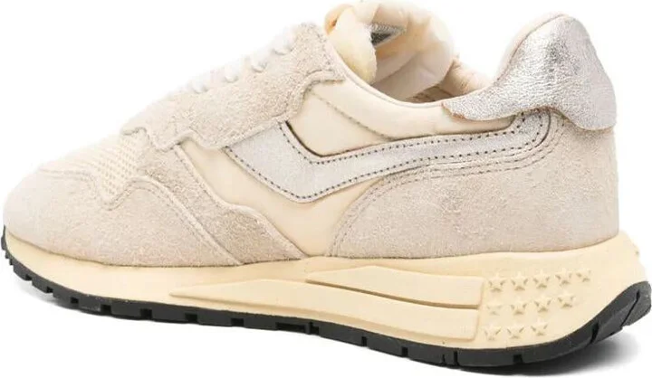 Autry Reelwind Low Sneakers In Nylon Suede And Leather Color Ecru And Platinum Shoes - Image 3