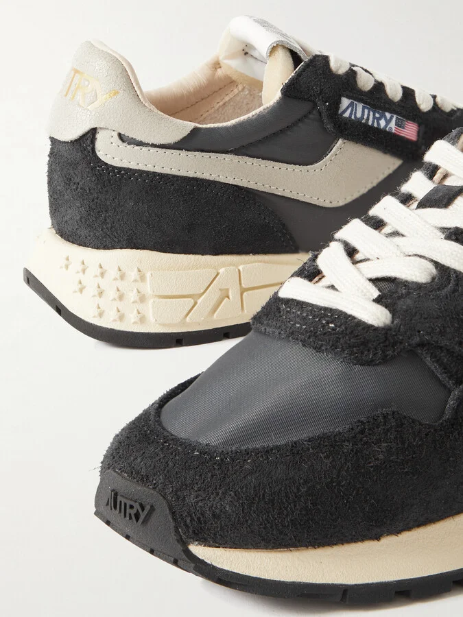 Autry - Reelwind Low Suede And Shell Sneakers - Black - Image 4