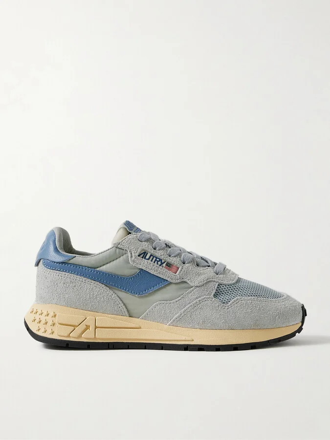 Autry - Reelwind Low Textured Leather-trimmed Suede And Shell Sneakers - Blue