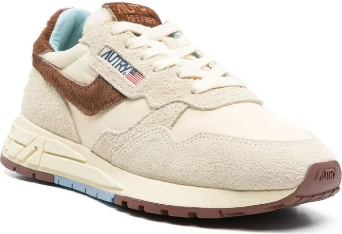 Autry Reelwind Sneakers In Beige And Brown With Suede - Image 4