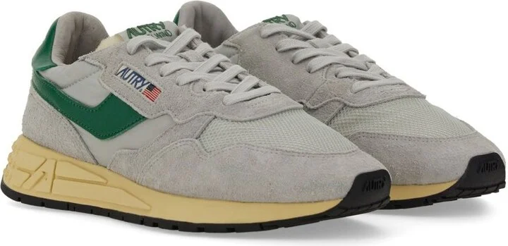 Autry Reelwind Sneakers In Gray And Green With Suede - Image 2