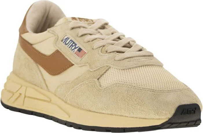 Autry Reelwind - Suede And Technical Textile Trainer - Image 2