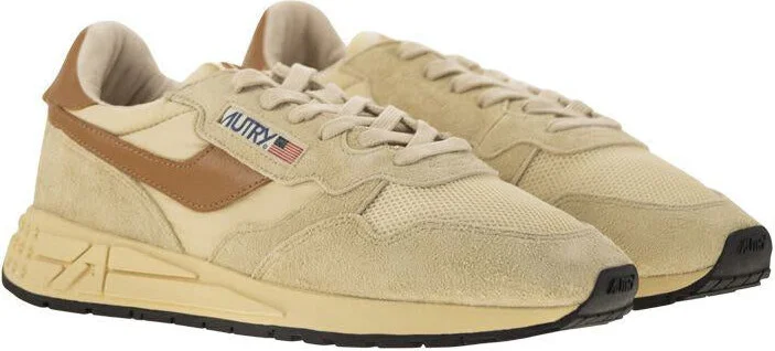 Autry Reelwind - Suede And Technical Textile Trainer - Image 4