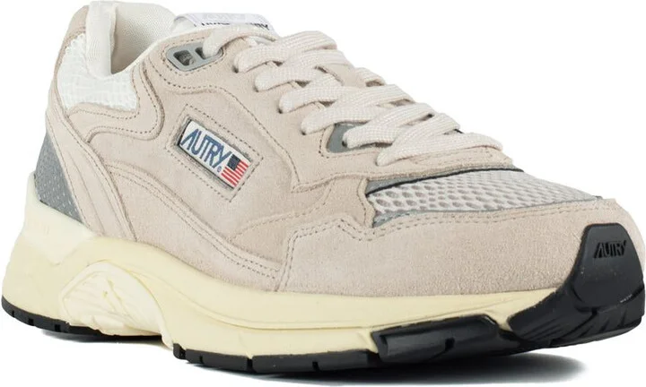 Autry Sand And Silver Mesh And Suede Hyperway Sneakers - Image 3