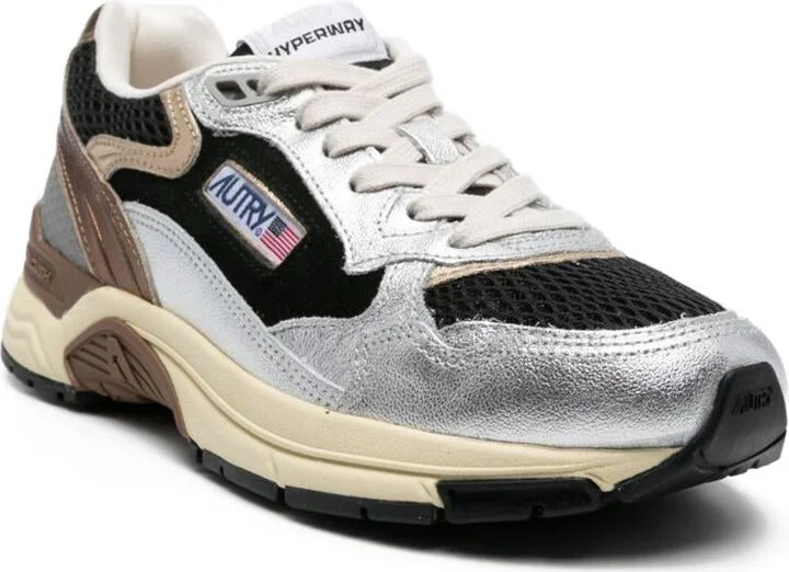 Autry Silver And Black ‘Hyperway Low' Sneakers - Image 2