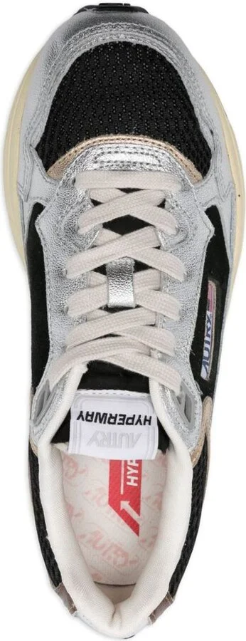 Autry Silver And Black ‘Hyperway Low' Sneakers - Image 4