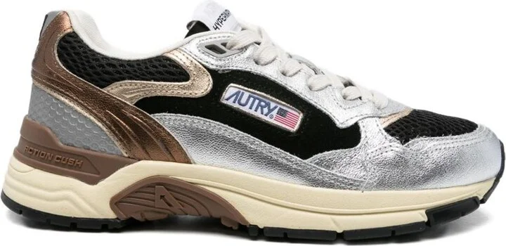Autry Silver And Black ‘Hyperway Low' Sneakers