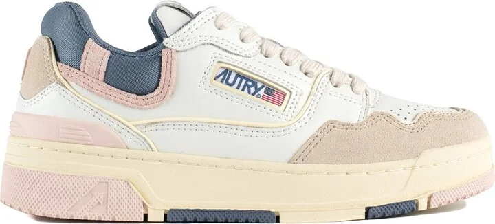 Autry Sneakers Clc Low Leather And Suede Color White And Peach Whip