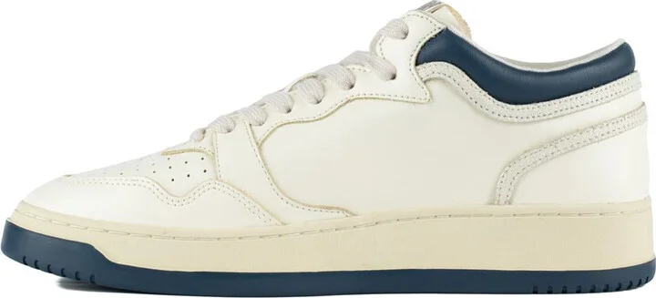 Autry Sneakers Med-Way Mid In White And Blue Leather - Image 2