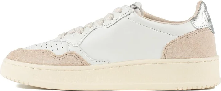 Autry Sneakers Medalist Low In Leather And Suede White And Silver - Image 2
