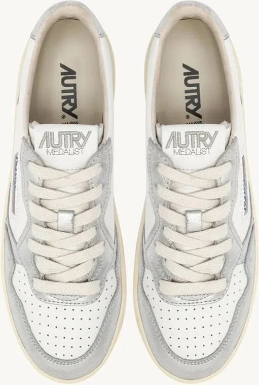 Autry Sneakers Platform Low In Pelle Bianca E Argento - Image 4