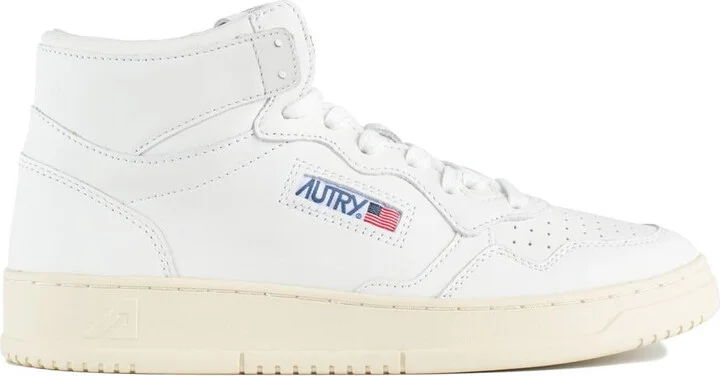 Autry Super Soft White Napa Leather Medalist Mid Sneakers