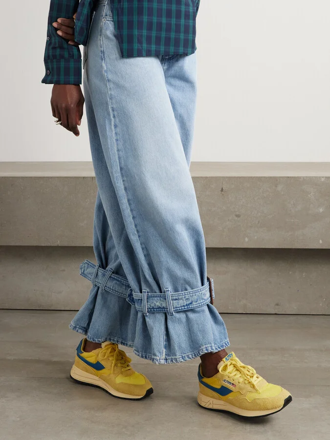 Autry - Super Vintage Brushed Suede And Leather-trimmed Mesh And Shell Sneakers - Yellow - Image 2