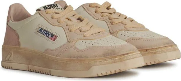 Autry 'Super Vintage' Pink Leather Sneakers - Image 2
