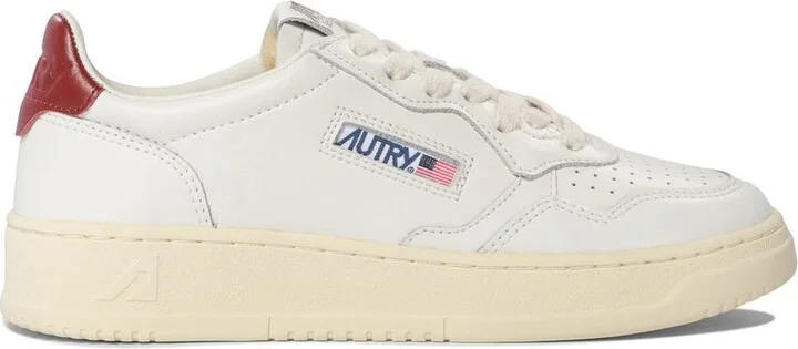 Autry Syrah And White Leather Medalist Low Sneakers
