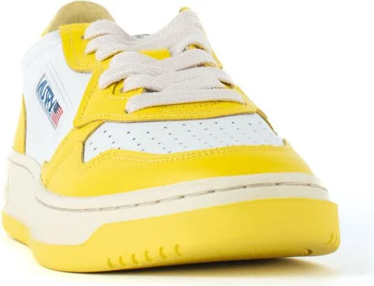 Autry Two-Tone White And Yellow Leather Sneakers - Image 2