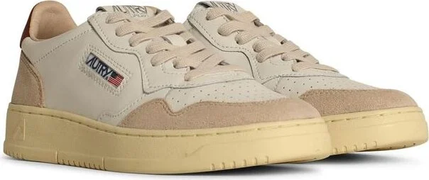 Autry White And Brown Leather And Suede Medalist Low Sneakers - Image 4