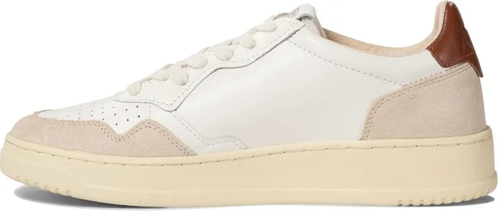 Autry White And Brown Leather And Suede Medalist Low Sneakers - Image 5