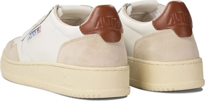 Autry White And Brown Leather And Suede Medalist Low Sneakers - Image 7