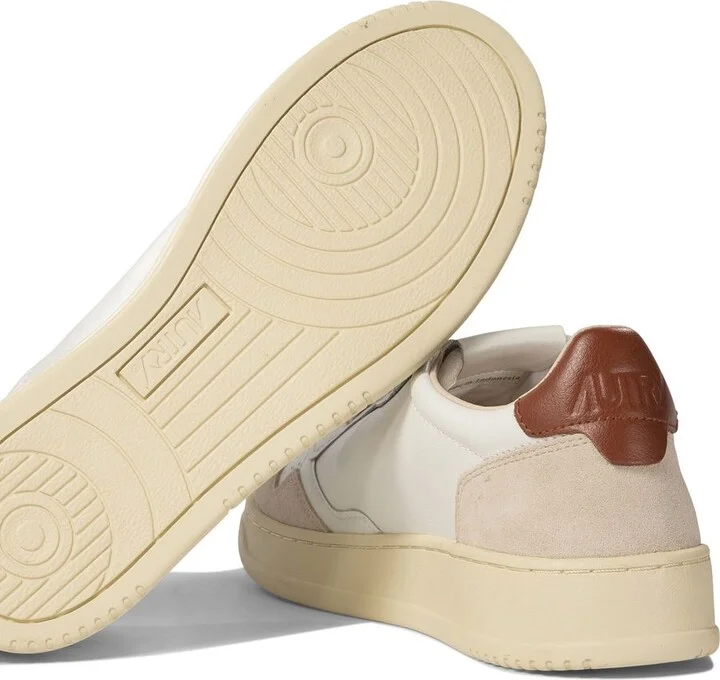 Autry White And Brown Leather And Suede Medalist Low Sneakers - Image 8