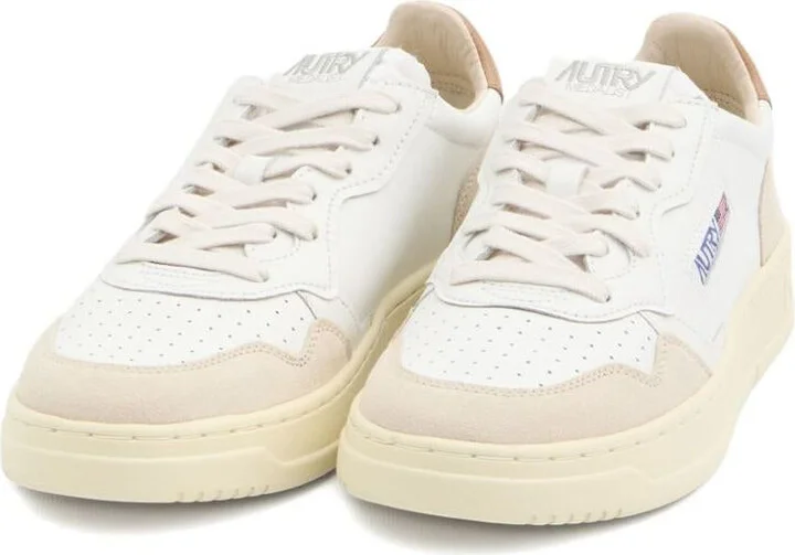 Autry White And Caramel 'Medalist Low' Sneakers In Leather With Suede Inserts - Image 2