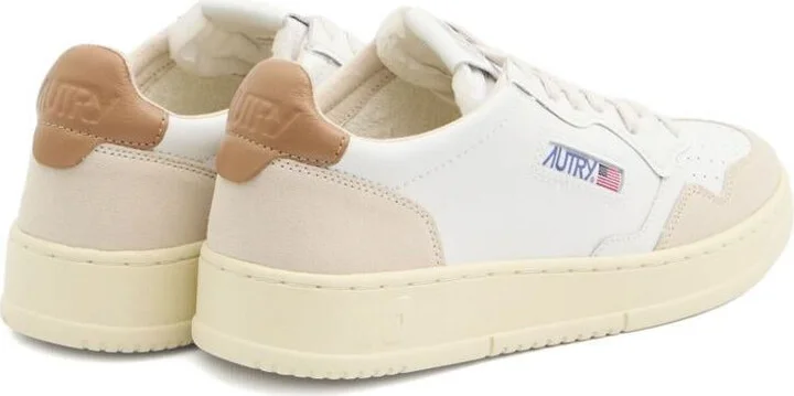 Autry White And Caramel 'Medalist Low' Sneakers In Leather With Suede Inserts - Image 4