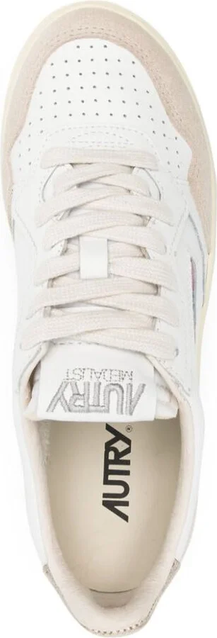 Autry White And Gold 'Medalist Low' Sneakers In Leather With Suede Inserts - Image 2