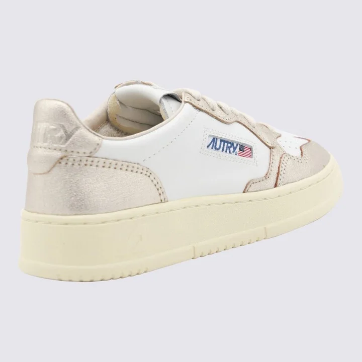 Autry White And Gold Sneakers - Image 2