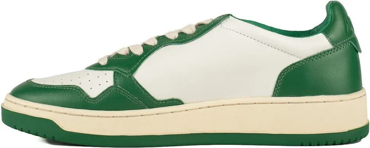 Autry White And Green Two-Tone Leather Medalist Low Sneakers - Image 2