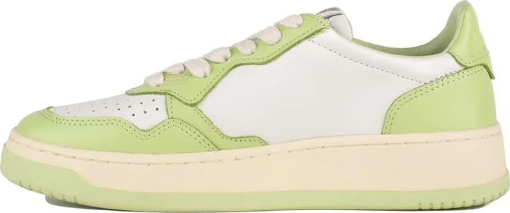 Autry White And Green Two-Tone Leather Medalist Low Sneakers - Image 2