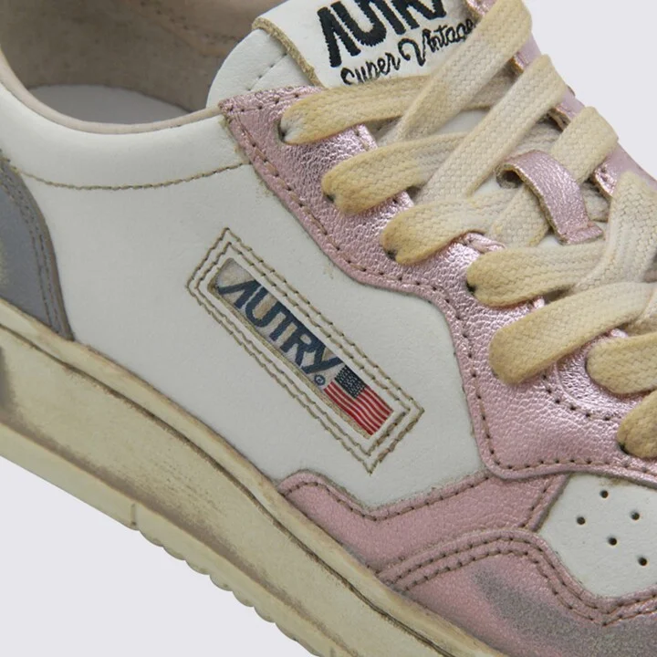 Autry White And Grey Sup Vint Low Metal Sneakers - Image 4