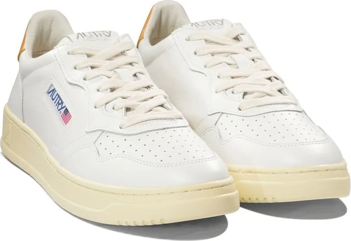 Autry White And Honey-Colored Leather Medalist Low Sneakers - Image 3