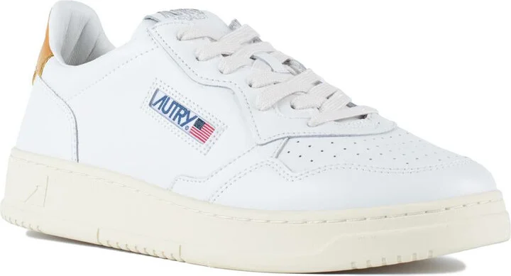 Autry White And Honey-Colored Leather Medalist Low Sneakers - Image 3