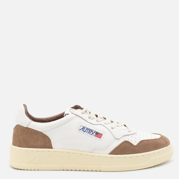 Autry White And Light Beige Leather Medalist Sneakers