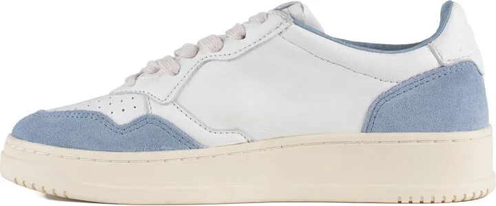 Autry White And Light Blue Leather And Suede Medalist Low Sneakers - Image 2