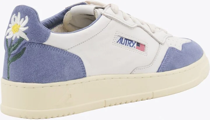 Autry White And Light Blue Leather Medalist Sneakers - Image 3