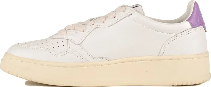 Autry White And Lilac Leather Medalist Low Sneakers - Image 2