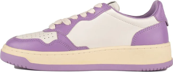 Autry White And Lilac Two-Tone Leather Medalist Low Sneakers - Image 2