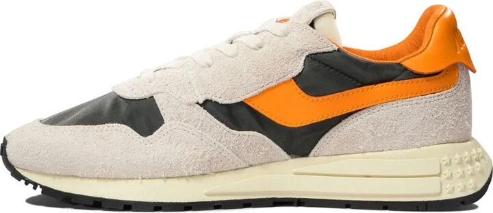 Autry White And Orange Suede And Nylon Reelwind Low Sneakers - Image 3