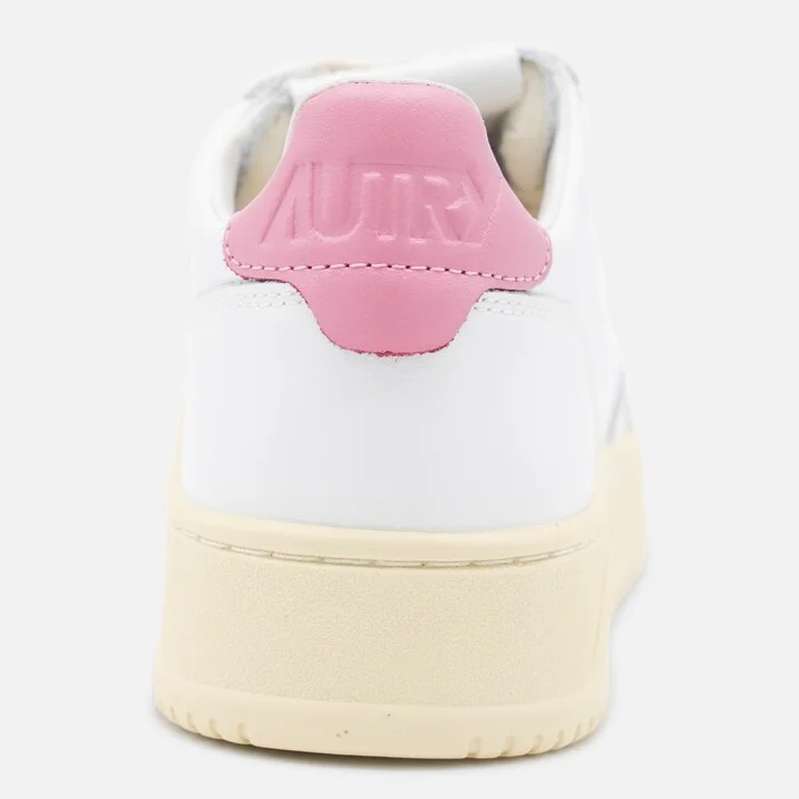 Autry White And Pink Leather Medalist Low Sneakers - Image 4
