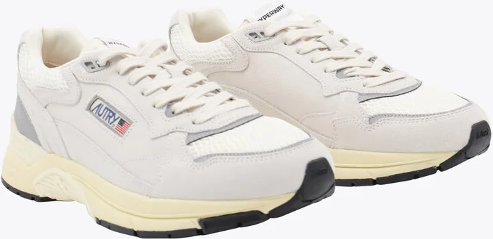 Autry White And Silver Leather Hyperway Sneakers - Image 2