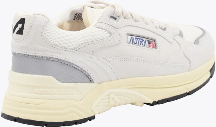 Autry White And Silver Leather Hyperway Sneakers - Image 3