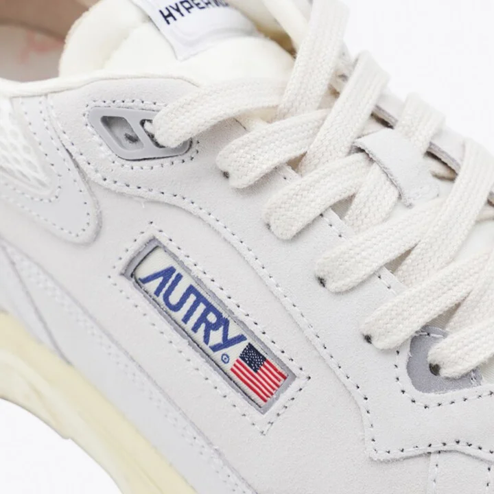 Autry White And Silver Leather Hyperway Sneakers - Image 4