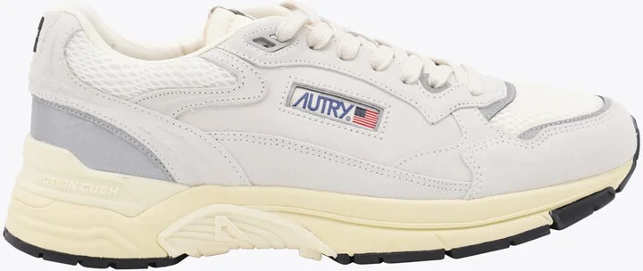 Autry White And Silver Leather Hyperway Sneakers