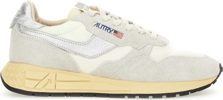 Autry White And Silver Suede And Nylon Reelwind Low Sneakers - Image 2