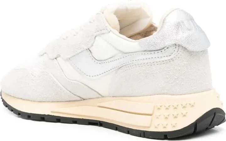 Autry White And Silver Suede And Nylon Reelwind Low Sneakers - Image 7