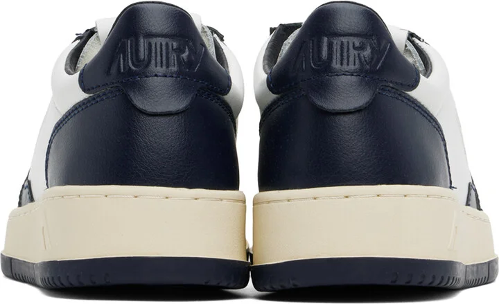 AUTRY White & Blue Medalist Low Bicolor Sneakers - Image 2