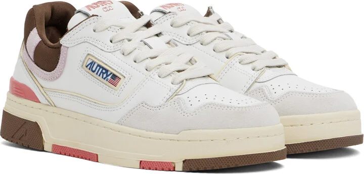 AUTRY White & Brown CLC Low Sneakers - Image 4