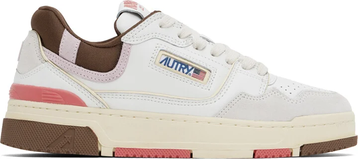 AUTRY White & Brown CLC Low Sneakers